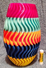 5-color vase pinshape twisted flower 3d print model - Mito3D