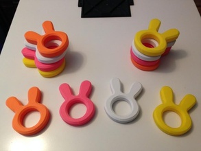bunny napkin rings pinshape easter 3d print model - Mito3D