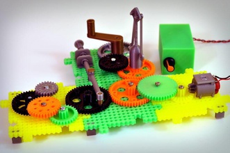 crazy cogs - gear play set pinshape 3d-design 3d print model - Mito3D