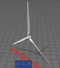 nrel 3 lames 5mw rotor pinshape turbine vent d'énergie éolienne générateur 3d print model - Mito3D