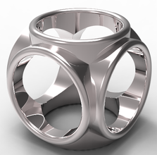 cubo hombres anillo pinshape moda moderno joyería 3d print model - Mito3D