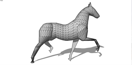 sfaccettato cavallo pinshape sketchup low poly animali modello 3d print model - Mito3D