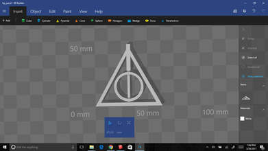 deathly hallows pendant pinshape deathly-hallows harry potter 3d print model - Mito3D