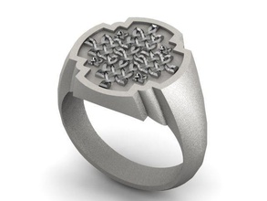 celtic çapraz taşlı yüzük pinshape takı mücevher mühür moda İskoç İrlandalı kültür 3d print model - Mito3D