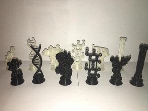 biochimica set scacchi pinshape scacchiera pezzi degli pezzo chimica biomolecola disegno 3d 3d print model - Mito3D