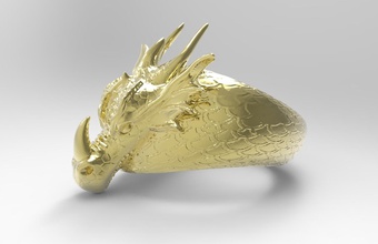 anillo dragón pinshape moda joyería joya 3d print model - Mito3D