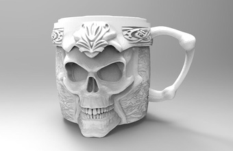 skull cup pinshape beverage cups 3d print model - Mito3D