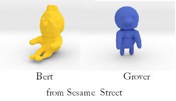 ernie bert grover sesame street pinshape juguetes juguete escritorio 3d print model - Mito3D