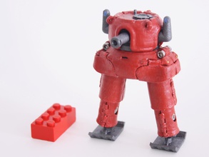 hjalzer tankoped pinshape Spielzeug Roboter miniaturen tanks mechanisch tank mech bot 3d print model - Mito3D