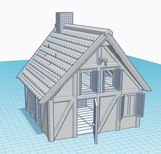 maison simple petite taille pinshape jeu miniatures l'actif cabane village ville construction l'intérieur médiévale 3d print model - Mito3D