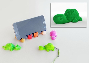 kaplumbağa akıllı telefon standı pinshape Anahtarlık hayvan sahibi stand 3d print model - Mito3D