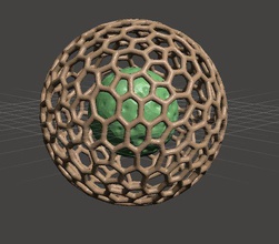 mondsphäre bucky ball pinshape Spielzeug gefangen vornoi sphere 3d print model - Mito3D