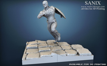 sahne yenilmezler kaptan Amerika 3d yazdırılabilir modeli pinshape stl şekil rakamlar heykelcik sivil savaş süper kahramanlar kahraman çizgi roman marvel baskı testler Çocuklar oyuncaklar meydan tasarım parmak yazıcı 3d print model - Mito3D