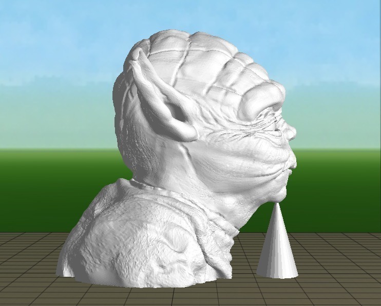 yoda menton soutien pinshape Conception 3d 3D print model - Mito3D