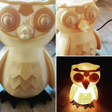 chouette lampe pinshape childrens chambre coucher l'abat jour owl 3d print model - Mito3D