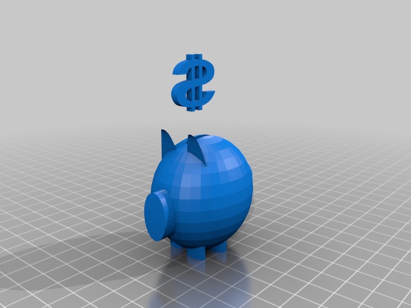 piggy bank model pinshape life 3D print model - Mito3D