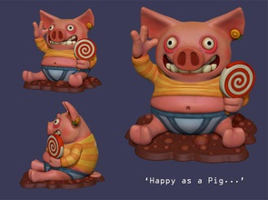 'glückliche Schwein piggy bank pinshape 3d print model - Mito3D