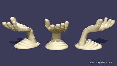 helfende hand pinshape zombie Fach 3d print model - Mito3D