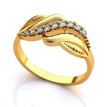 gold ring diamonds pinshape ring-diamond 3d print model - Mito3D
