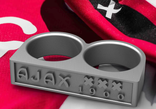 ajax amsterdam ventilador anillo vendimia edición pinshape moda deporte fútbol hombres joyería 3d print model - Mito3D
