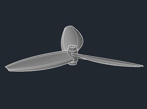 three-blade propeller pinshape 3d print model - Mito3D