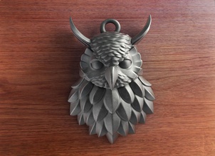 chouette pendentif pinshape conception cadeaux mignon animaux design bijoux owl 3d print model - Mito3D