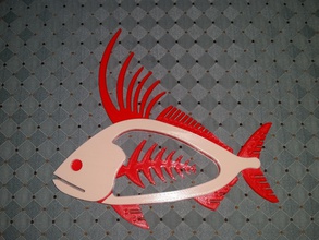 galo peixe pinshape crianças brinquedos parede art 3d print model - Mito3D