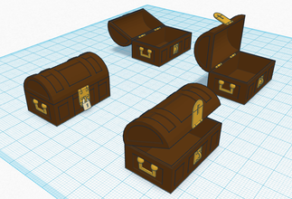 petto pinshape tesoro aperto chiuso bloccato box cassa contenitore in miniatura gioco bene villaggio città 3d print model - Mito3D