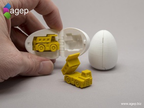 surprise egg 1 - tiny haul truck pinshape place print tuffer stockings surpriseegg stresstest stockingstuffer printinplace kindersurprise kinderegg gift easteregg easter collectable benchmark toy-truck 3d print model - Mito3D