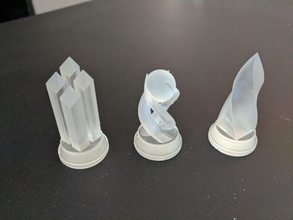 crystal chess set - sla 3d printing pinshape resin clear chess-set chess-pieces 3d print model - Mito3D