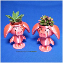 cute animal - rose pig potted pinshape plant potted-plants lovely animals 3d 3d print model - Mito3D