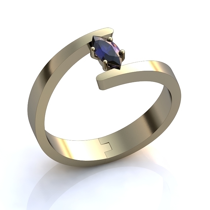 marquesa diamantes anillo oro pinshape piedras preciosas diamante 3D print model - Mito3D