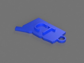 connecticut key chain pinshape 3d-design 3d print model - Mito3D