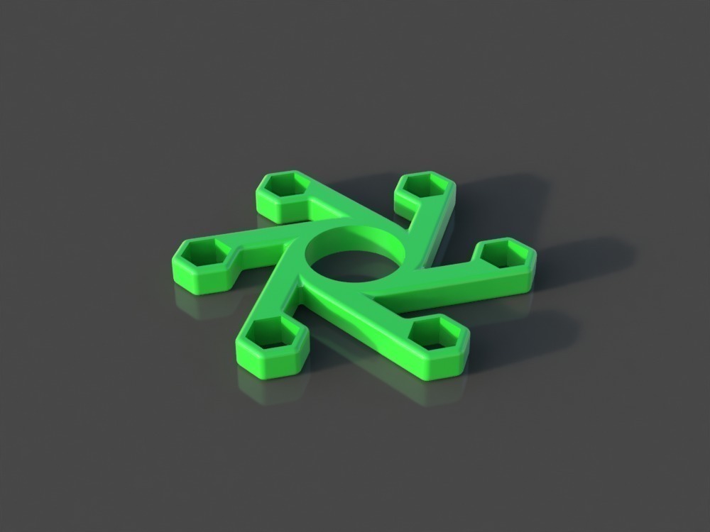 10mm Mutter fidget spinner 6 Muttern pinshape mechanical design contest 3d 3D print model - Mito3D