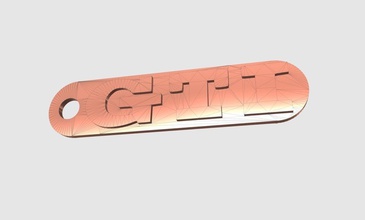 gti key chain pinshape 3d design 3d print model - Mito3D
