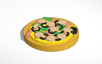pizza modello pinshape disegno 3d 3d print model - Mito3D