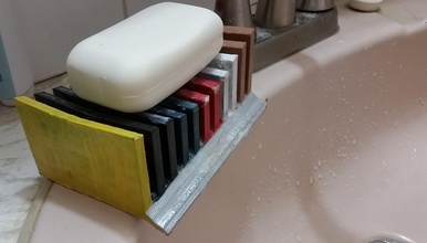 large soap holder water drain pinshape envisionthefuture-design-challenge soap-holder-saver 3d print model - Mito3D
