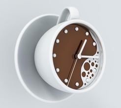 horloge café pinshape coupe tasse l'horloge 3d print model - Mito3D