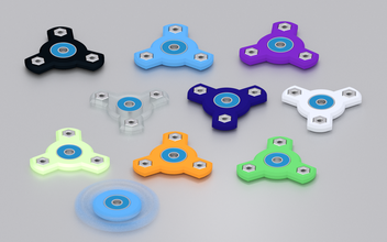 Sprach fidget spinner pinshape hex nut Lager edc 3d print model - Mito3D
