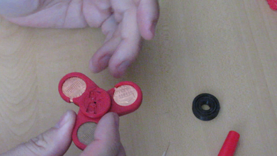 penny spinner built bearing pinshape 3d print model - Mito3D