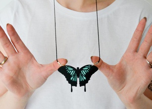 farfalla collana pinshape disegno 3d 3d print model - Mito3D