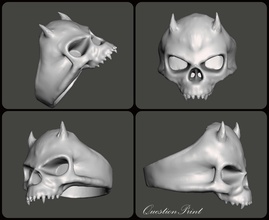 skull ring pinshape envisionthefuture design sfida giovani 3d print model - Mito3D