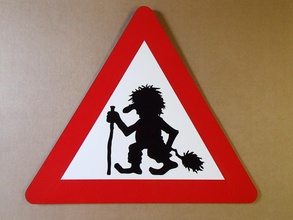 troll crossing sign pinshape 3d-design 3d print model - Mito3D