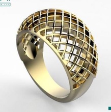 grid ring pinshape tangled fashion art jewelry bolting 3d print model - Mito3D