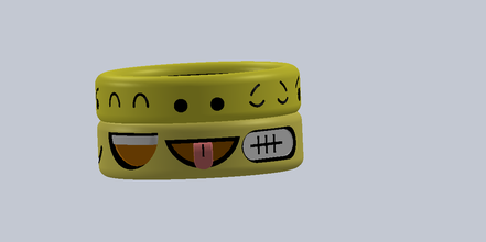 totemoji anillos pinshape tótem anillo emoji emoticono 3d print model - Mito3D