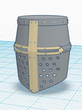 einfache crusader Helm pinshape Stadt gaming Spiel asset paladin guard Rüstung Stück Kostüm Ritter Krieger überzogen Platte einfach helm 3d print model - Mito3D