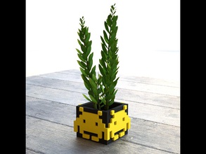 space invader planter pinshape box space-invader 3d print model - Mito3D