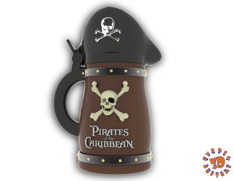 pirates caraïbes chope bière bubba style pinshape game design concours pirate stein 3D print model - Mito3D