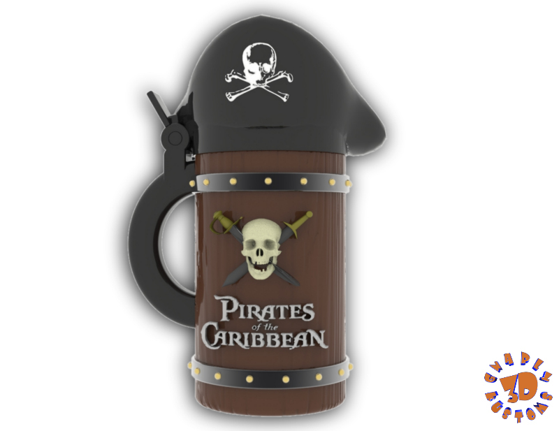 pirates caribbean beer stein - straight style pinshape pirate pirates-of-the-caribbean 3D print model - Mito3D