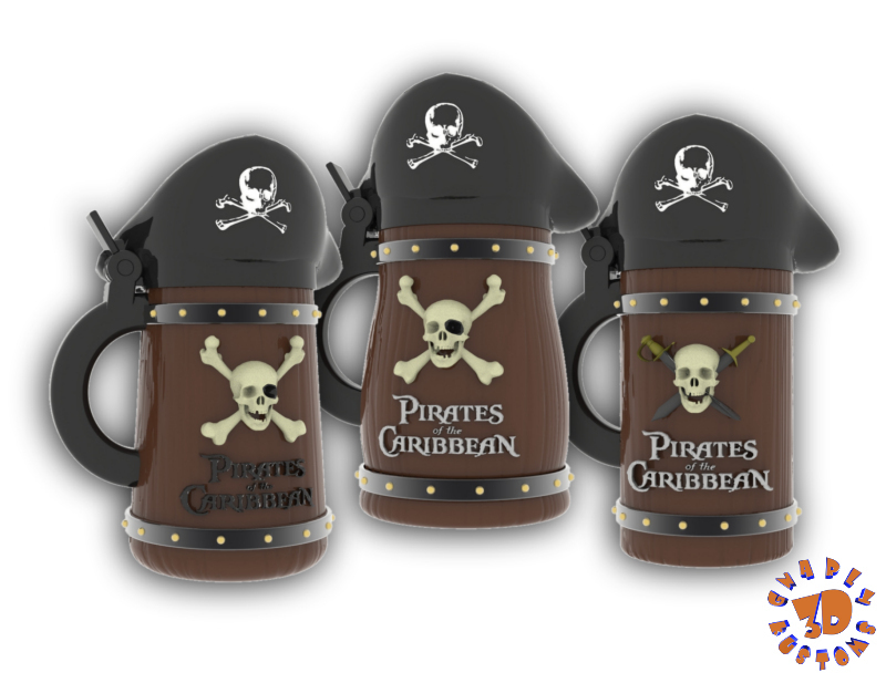 pirates caribbean beer steins package deal pinshape game-design-contest mechanical-design-contest stein pirate 3D print model - Mito3D